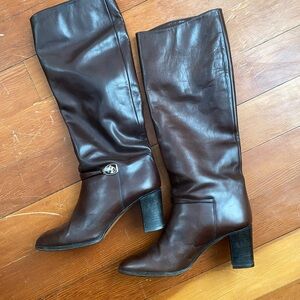 Bruno Magli Leather Knee High Boots with Heel